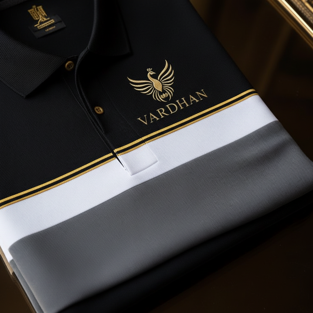 Vardhan Sovereign Polo – Jet Black Colorblock