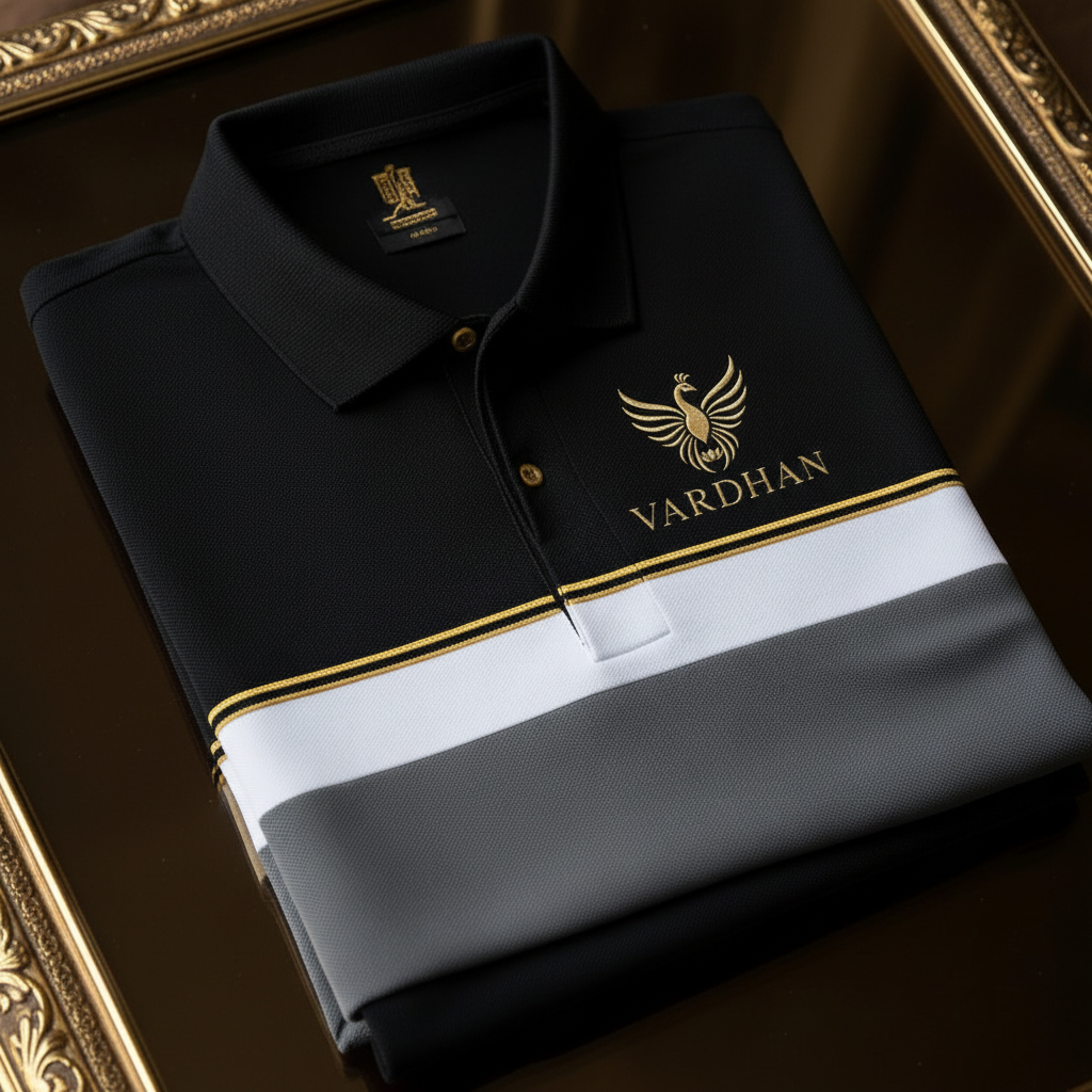 Vardhan Sovereign Polo – Jet Black Colorblock
