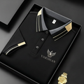 VARDHAN Noir Gold Premium Polo – Jet Black & Gold