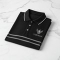 Vardhan Shadow Stripe Polo – Jet Black & Graphite