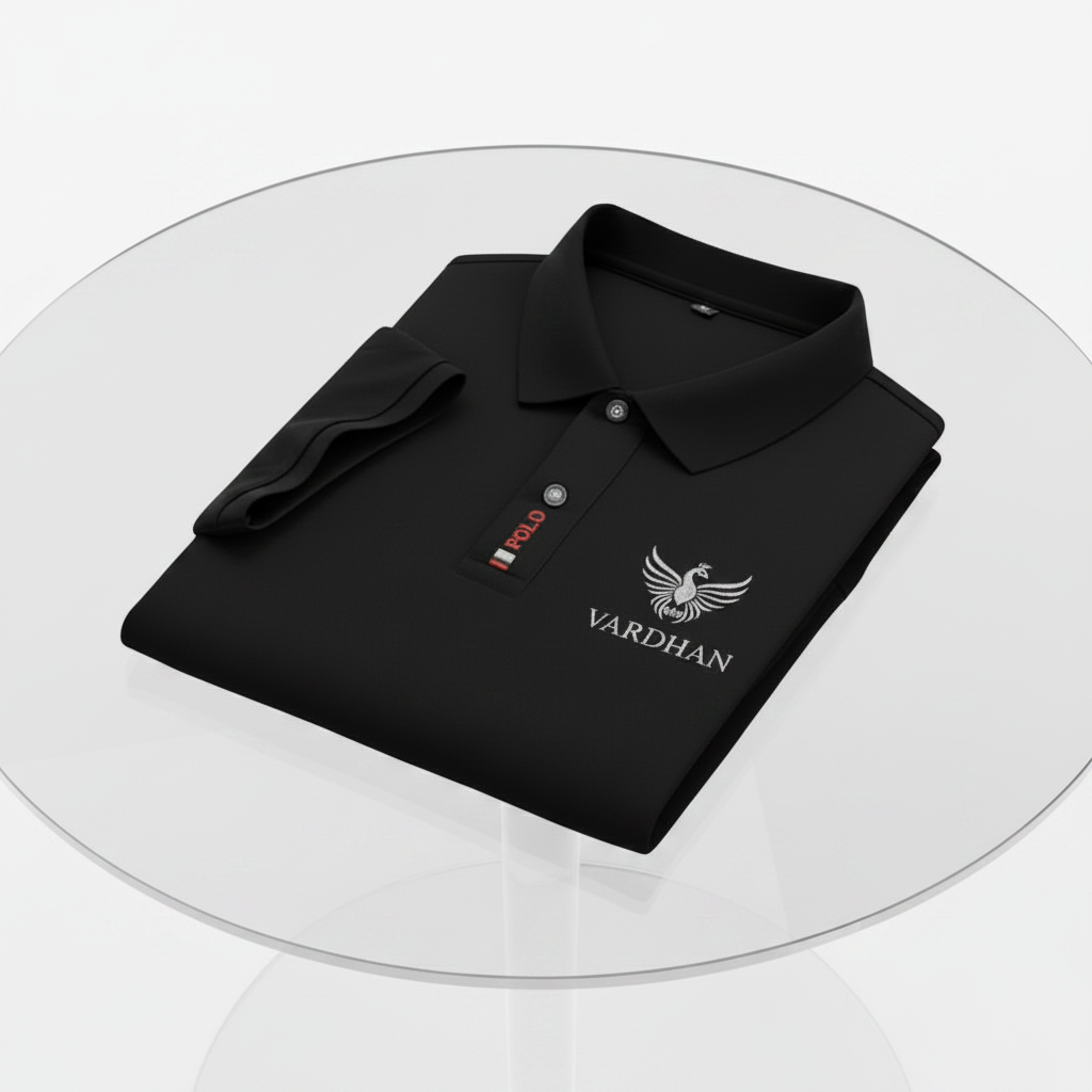Vardhan Imperial Polo T-Shirt – Jet Black