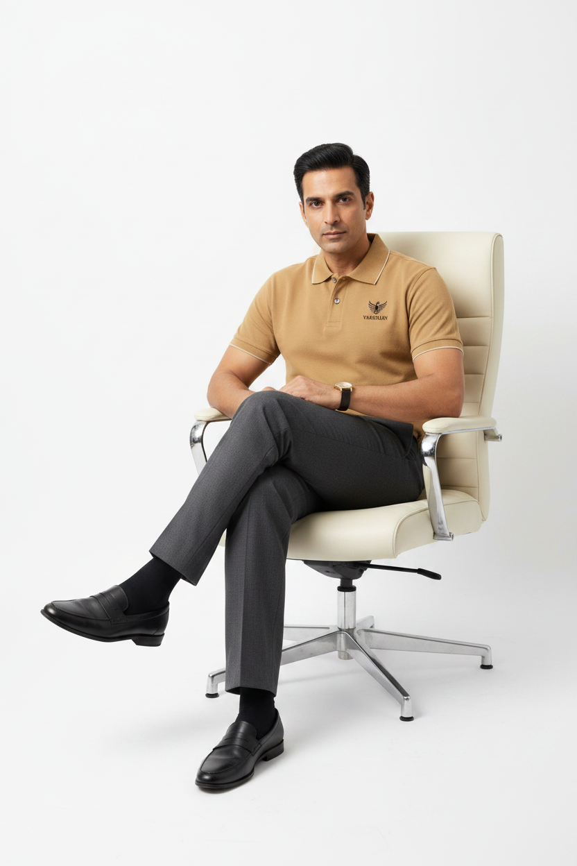 Vardhan Oxford Polo T-Shirt – Camel