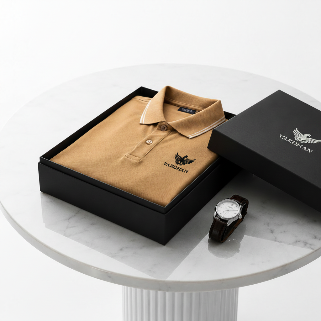 Vardhan Oxford Polo T-Shirt – Camel