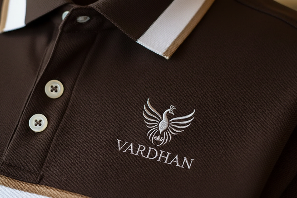 VARDHAN Cacao Gold Premium Polo – Dark Chocolate LUXURY