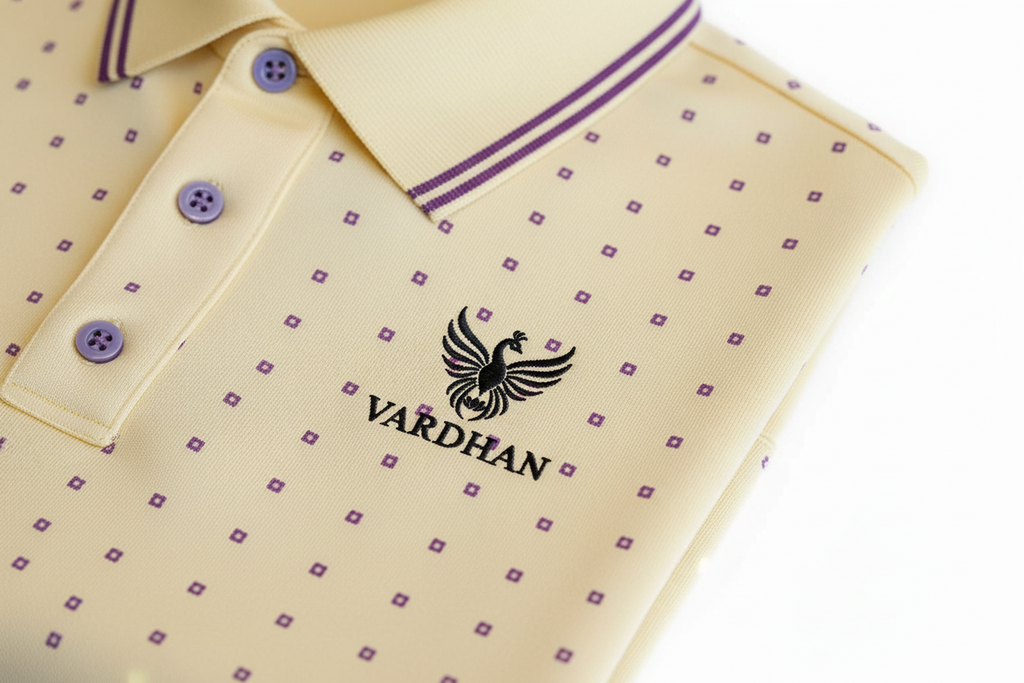 Vardhan Diamond Polo T-Shirt – Ivory Cream