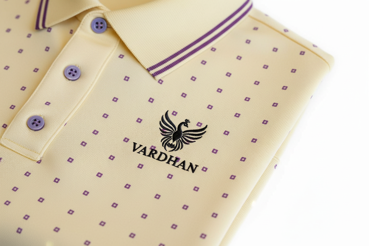 Vardhan Diamond Polo T-Shirt – Ivory Cream