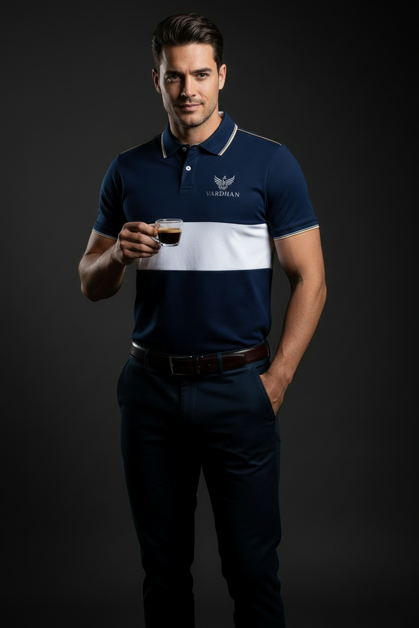 VARDHAN Gold Crest Premium Polo