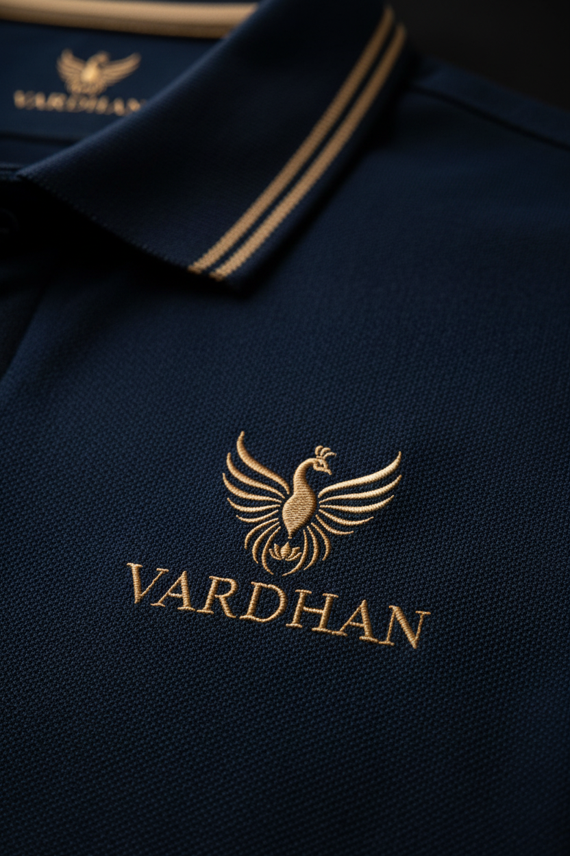 Vardhan Imperial Polo – Deep Navy & Camel