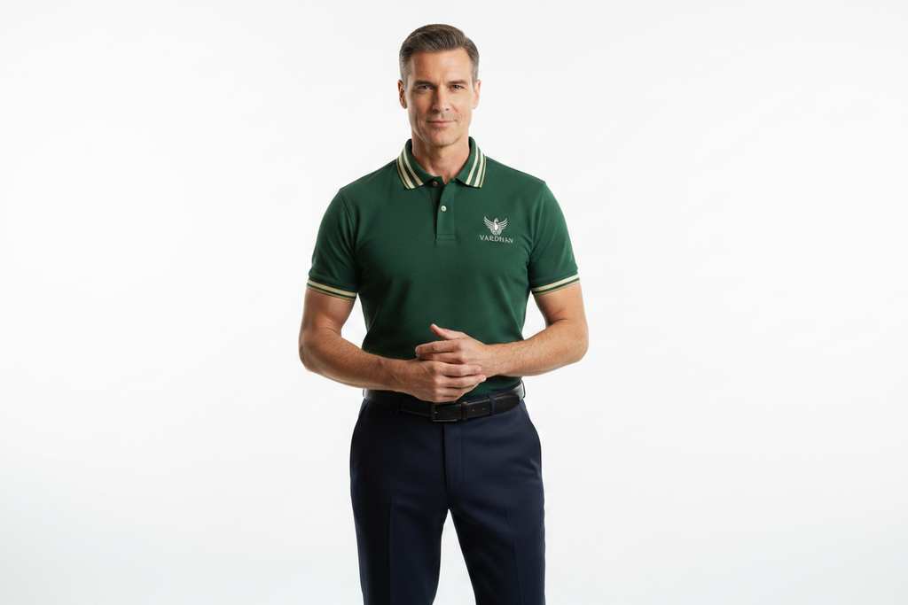 Vardhan Signature Polo T-Shirt – Forest Green