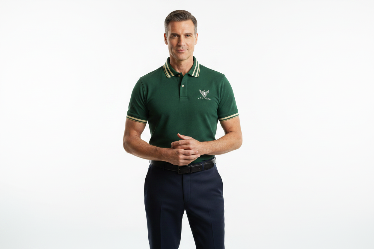 Vardhan Signature Polo T-Shirt – Forest Green