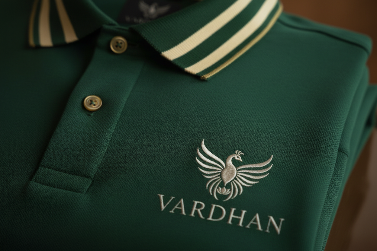 Vardhan Signature Polo T-Shirt – Forest Green