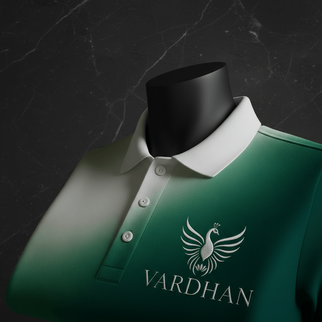 Vardhan Amalfi Polo — White to Teal Ombré Gradient | Women's
